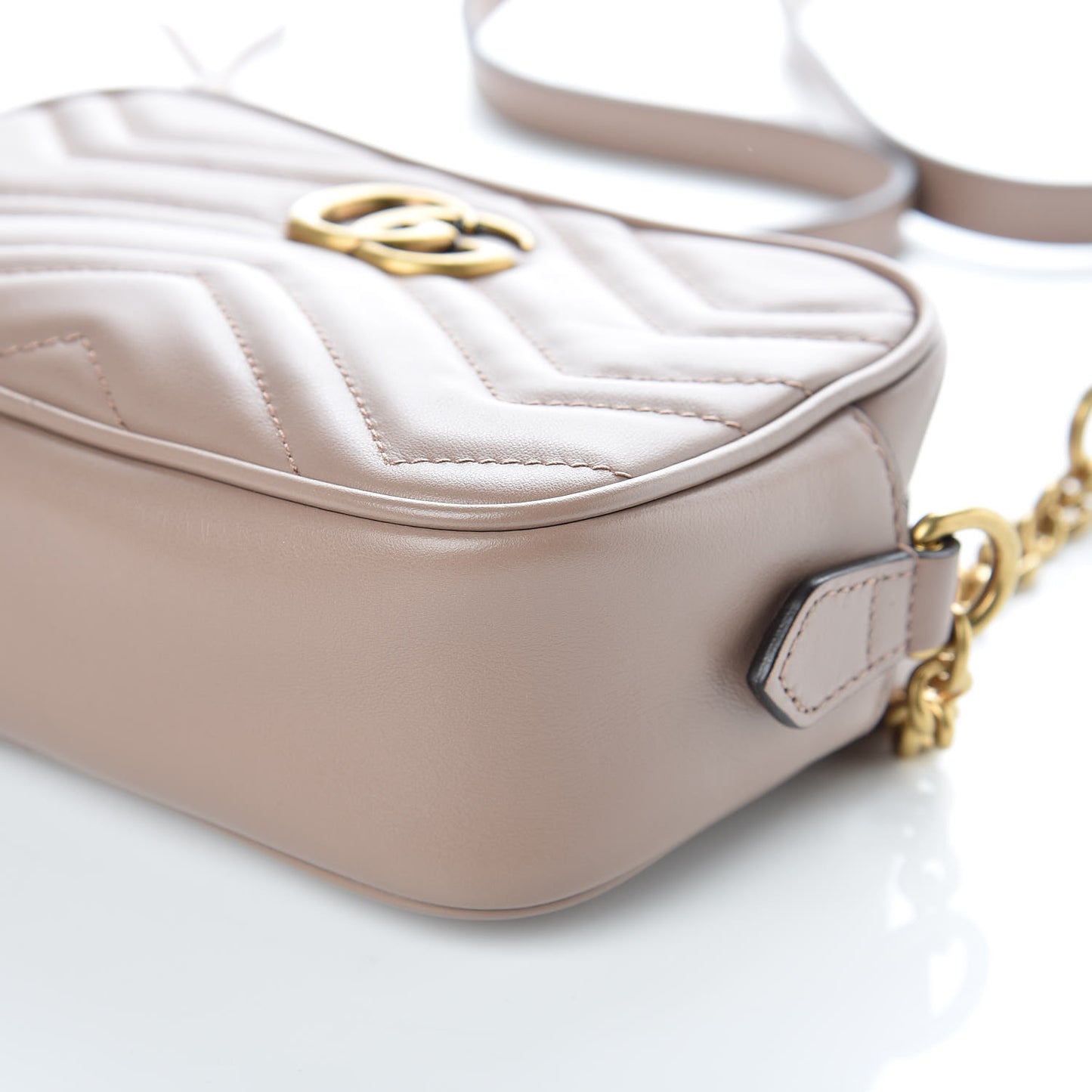 Calfskin Matelasse Mini GG Marmont Chain Shoulder Bag Porcelain Rose
