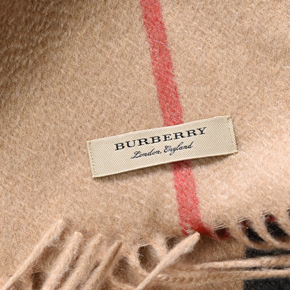Burberry Cashmere Giant Check EKD Fringe Scarf Camel Multicolor 4 of 4