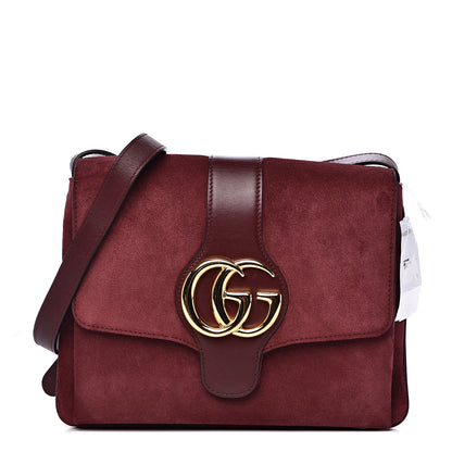 Gucci Suede Medium Arli Flap Shoulder Bag Vintage Bordeaux 1 of 10