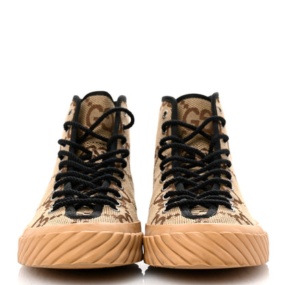Gucci Monogram Jumbo GG New Lace Papin Mens Tortuga High Top Sneakers 8.5 Ebony Black 3 of 10
