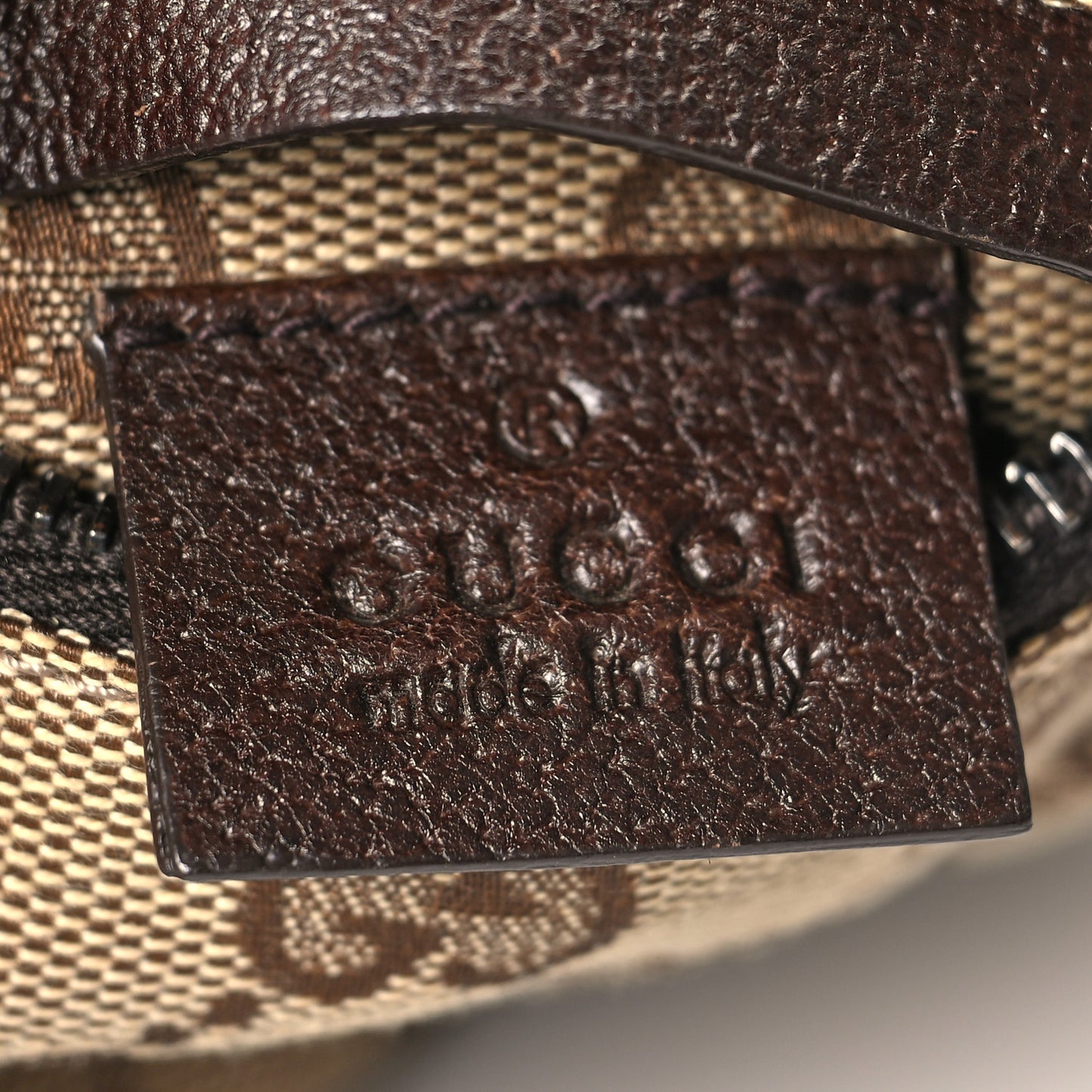 Monogram Web Belt Bag Dark Brown