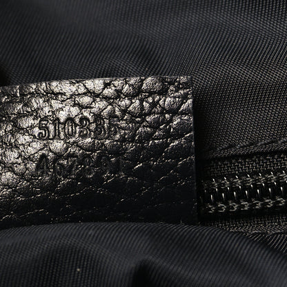 Gucci Nylon Monogram Double Buckle Flap Messenger Bag Black 6 of 9