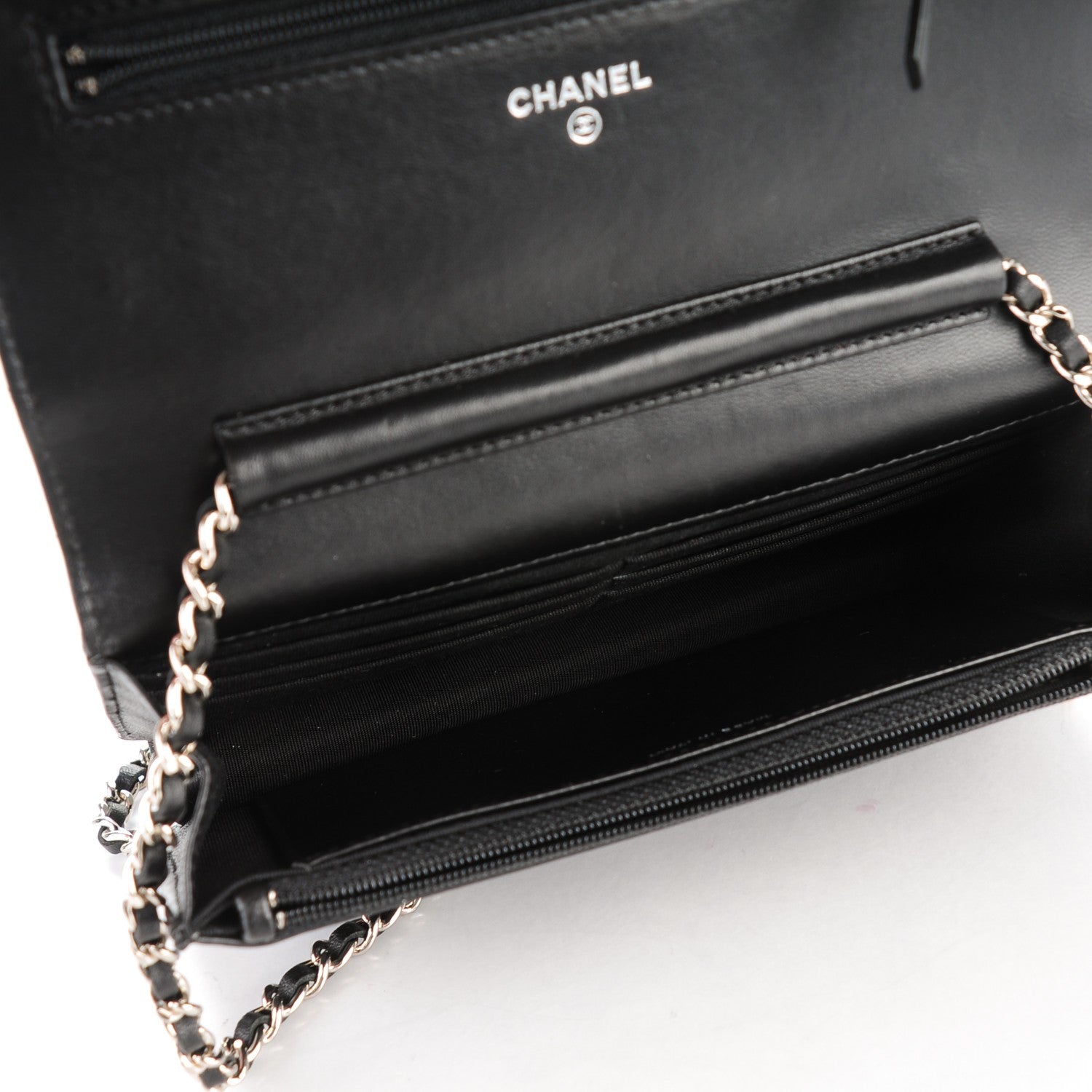 Chanel Lambskin Quilted Wallet On Chain WOC Black 5 of 8