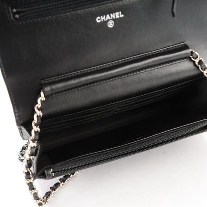 Chanel Lambskin Quilted Wallet On Chain WOC Black 5 of 8
