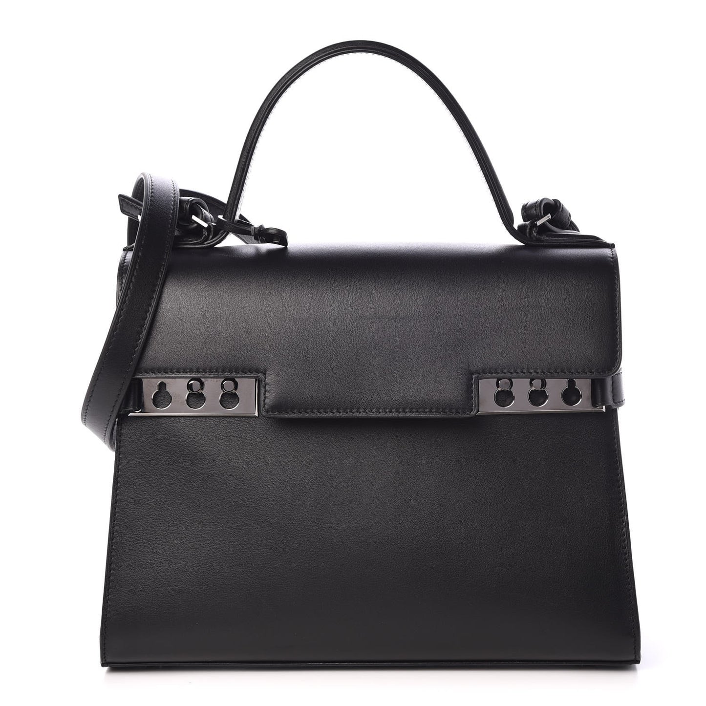 Calfskin MM Tempete Satchel Black