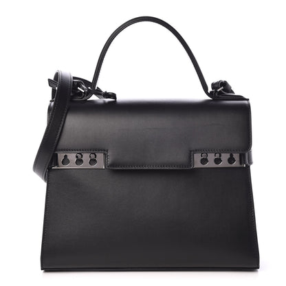 Delvaux Calfskin MM Tempete Satchel Black 1 of 8