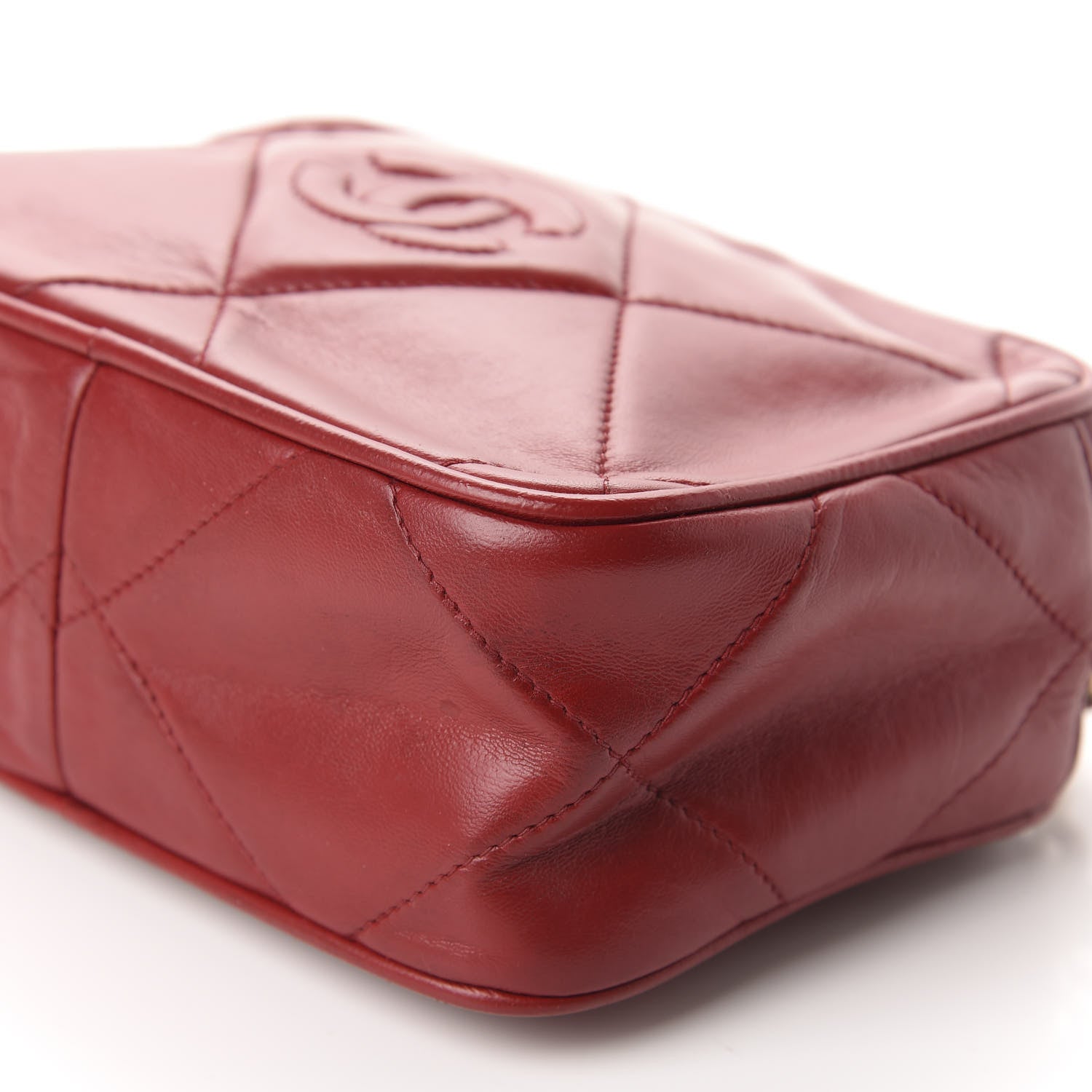 Chanel Lambskin Quilted Tassel Camera Case Red 7 of 10