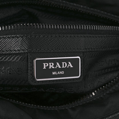 Prada Tessuto Nylon Saffiano Flat Messenger Bag Black 6 of 10