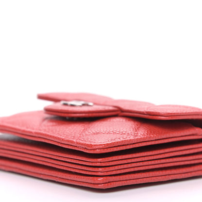 Chanel Caviar Quilted Flap Card Holder On Chain Red 10 of 10