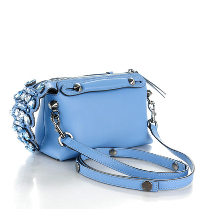 Fendi Vitello Dolce Crystal Croc Tail Mini By The Way Boston Bag Riviera Acquamarine 3 of 7