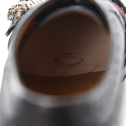 Gucci Calfskin Web Mens Queercore Brogue Derby Shoes 7 Black 9 of 12