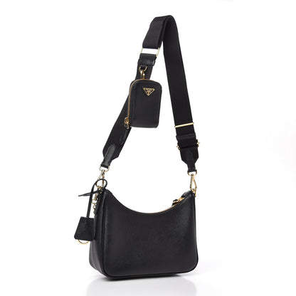 Prada Saffiano Lux Re-Edition 2005 Shoulder Bag Black 3 of 13