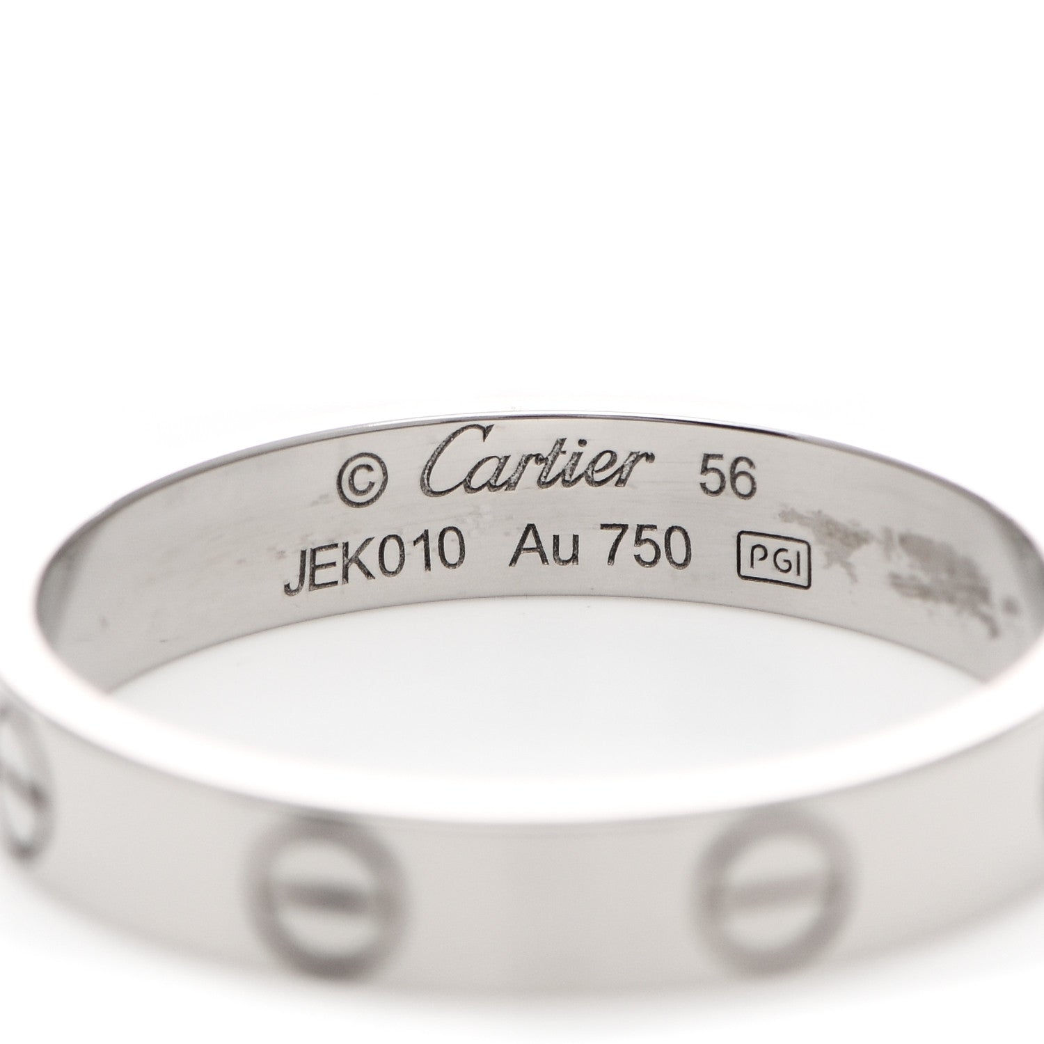 Cartier 18K White Gold 3.5mm LOVE Wedding Band Ring 56 7.5 4 of 7