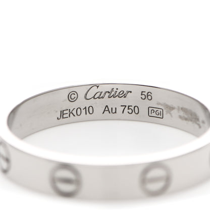 Cartier 18K White Gold 3.5mm LOVE Wedding Band Ring 56 7.5 4 of 7