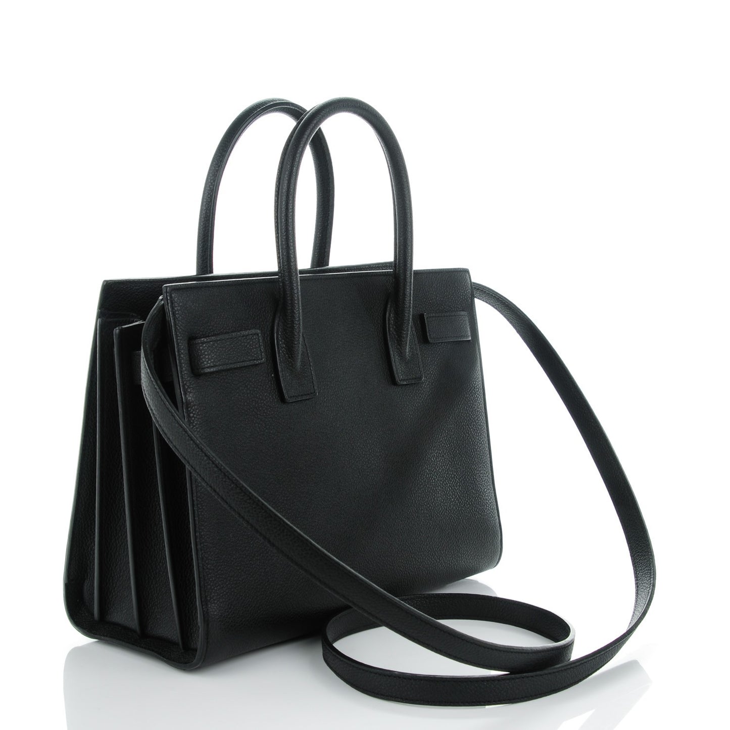 Grained Calfskin Baby Sac De Jour Black