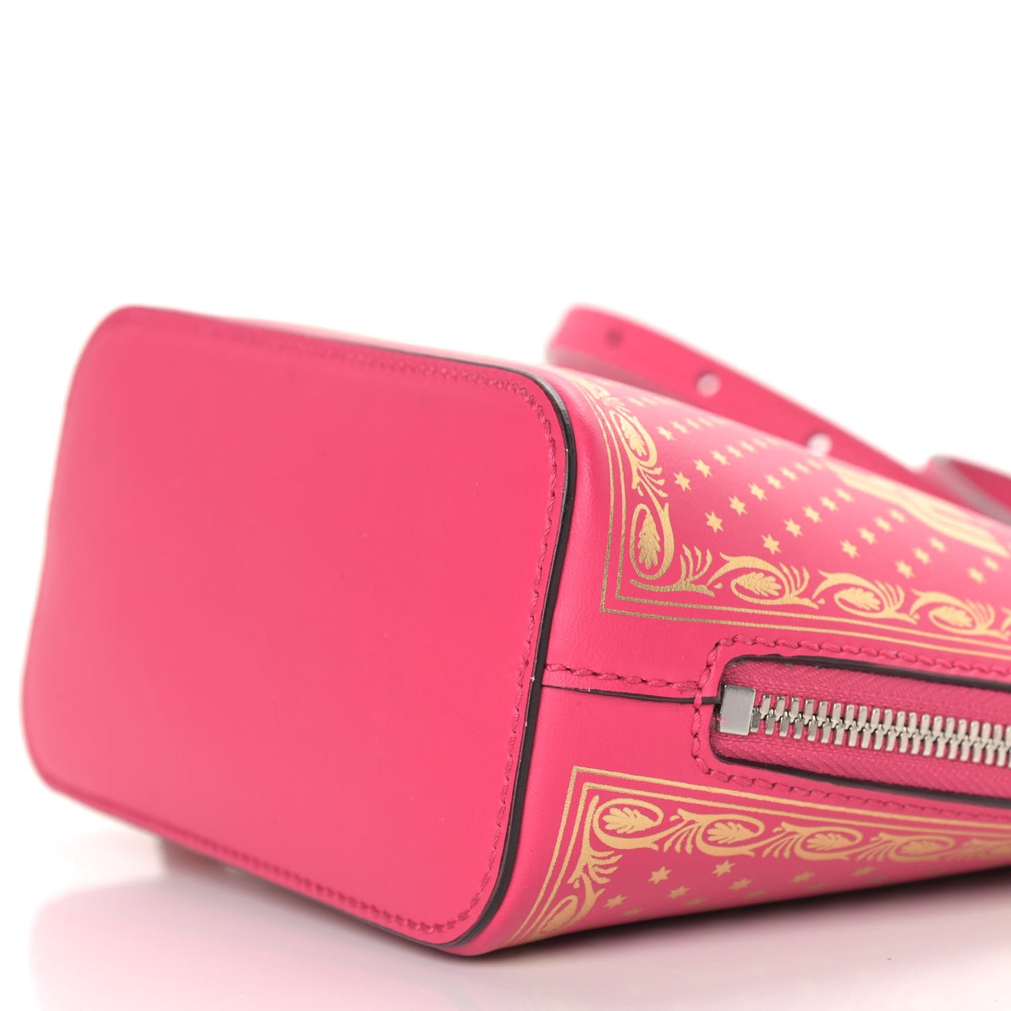 X SEGA Calfskin GUCCY Stars Mini Dome Shoulder Bag Violet Fuxia Gold