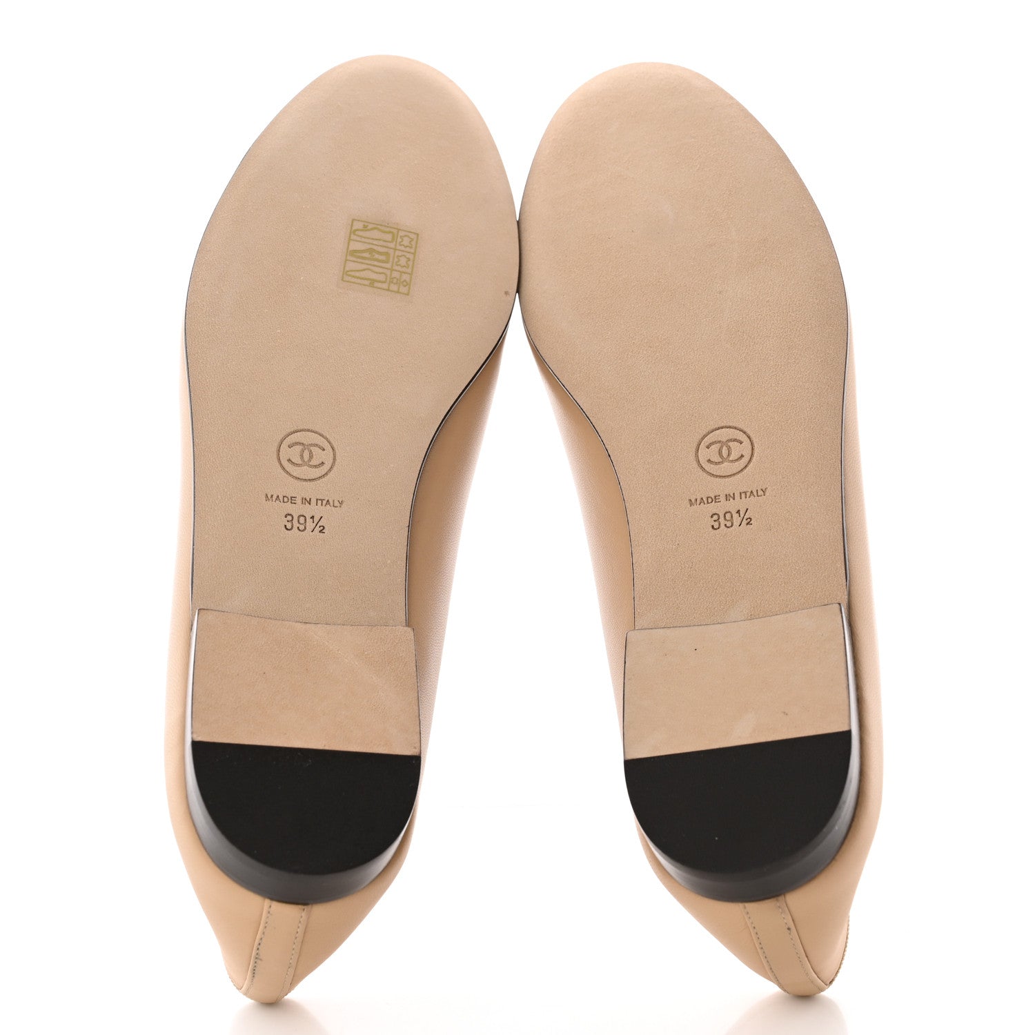 Chanel Lambskin Cap Toe Ballerina Flats 39.5 Beige Black 5 of 20