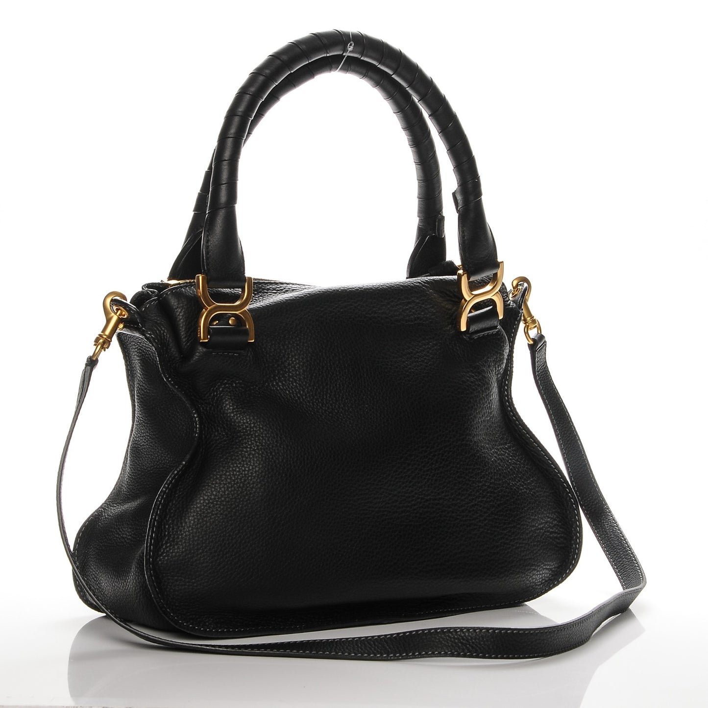 Calfskin Medium Marcie Satchel Black