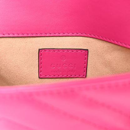 Gucci Calfskin Matelasse Monochrome GG Marmont Chain Belt Bag Classic Fuxia 6 of 11