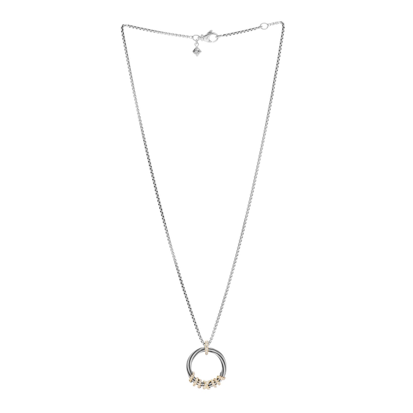 Sterling Silver 18K Yellow Gold Diamond Helena Necklace