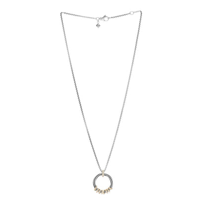 David Yurman Sterling Silver 18K Yellow Gold Diamond Helena Necklace 3 of 4