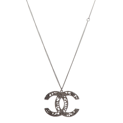 Chanel Large Baroque CC Necklace Silver 1 of 4