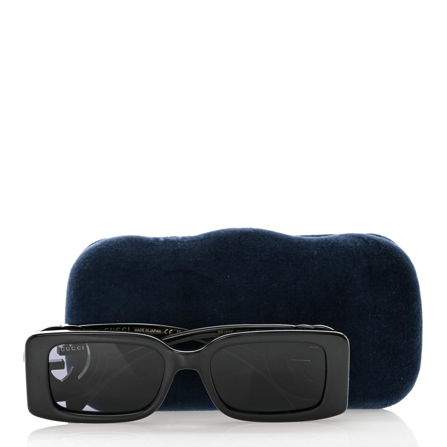 Acetate Chaise Rectangle Frame Sunglasses GG1325S Black
