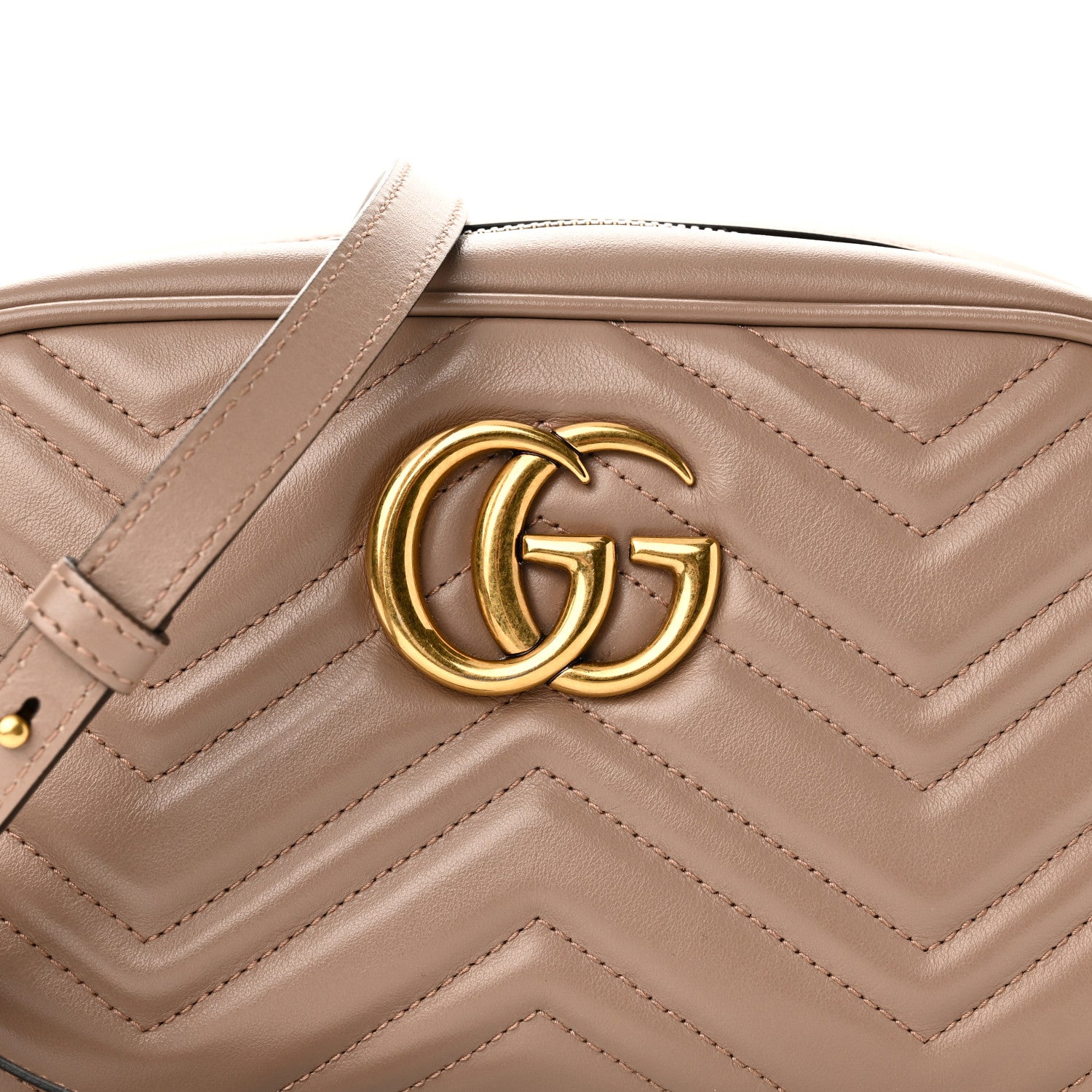 Gucci Calfskin Matelasse Small GG Marmont Chain Shoulder Bag Porcelain Rose 15 of 19