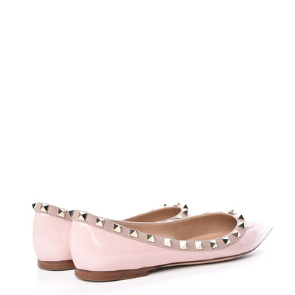 Valentino Garavani Patent Rockstud Ballerina Flats 37 Water Rose Poudre 4 of 11
