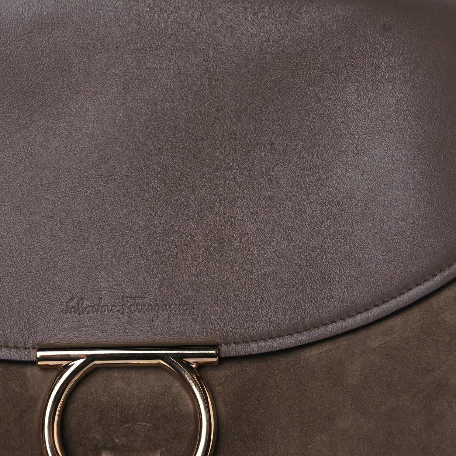 Salvatore Ferragamo Calfskin Suede Margot Top Handle Satchel Tan 10 of 11