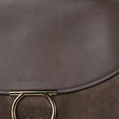 Salvatore Ferragamo Calfskin Suede Margot Top Handle Satchel Tan 10 of 11