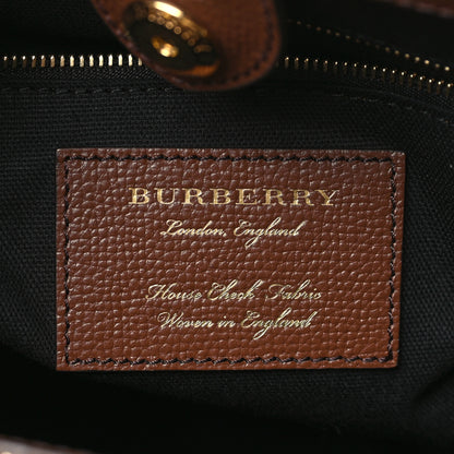 Burberry Grainy Calfskin House Check Medium Banner Tote Tan 6 of 8