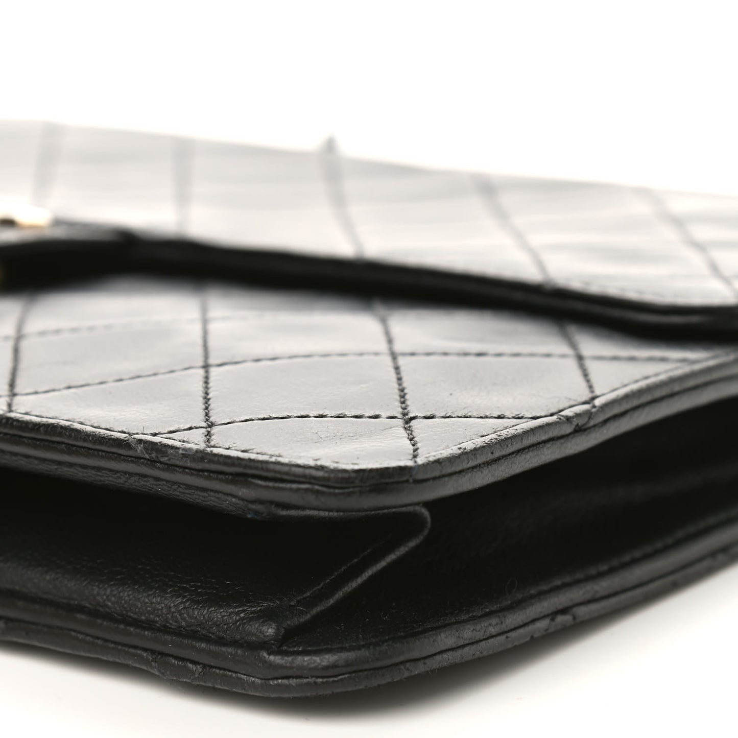 Lambskin Quilted Medium Single Flap Black