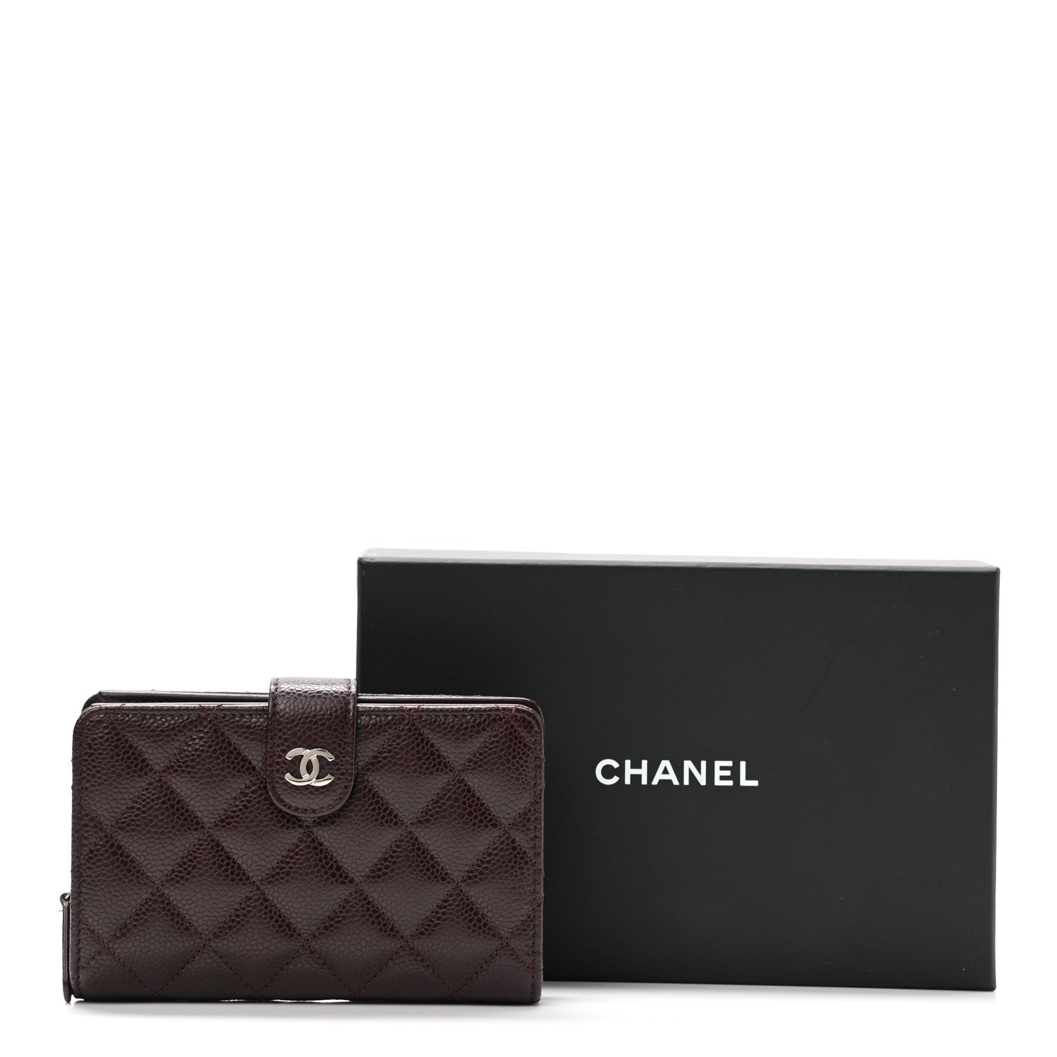 Chanel Caviar Quilted CC French Wallet Burgundy 10 of 10