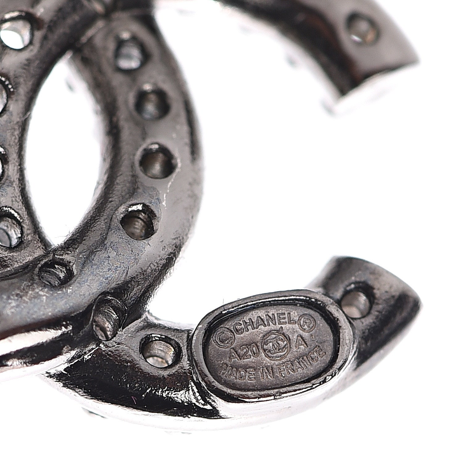 Chanel Ruthenium Crystal CC Earrings 4 of 4