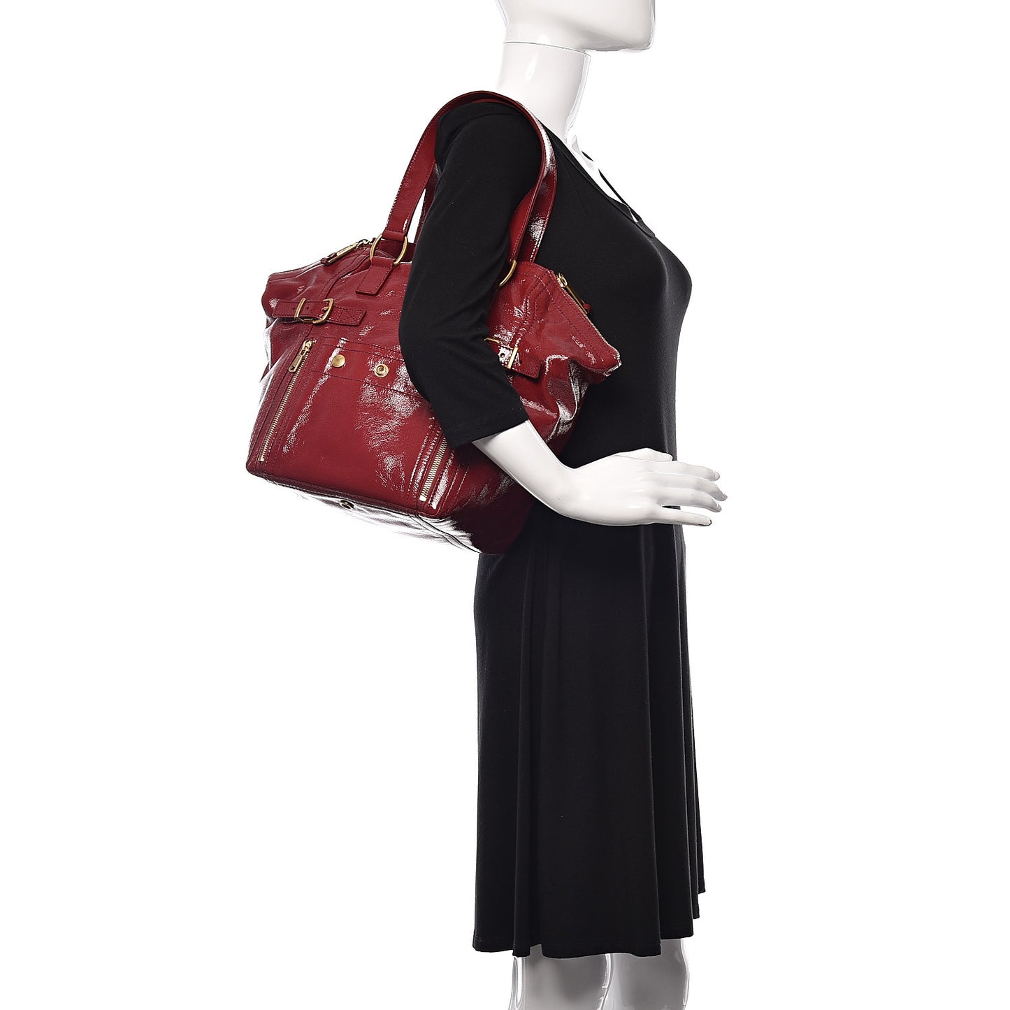 Patent Small Downtown Dark Red