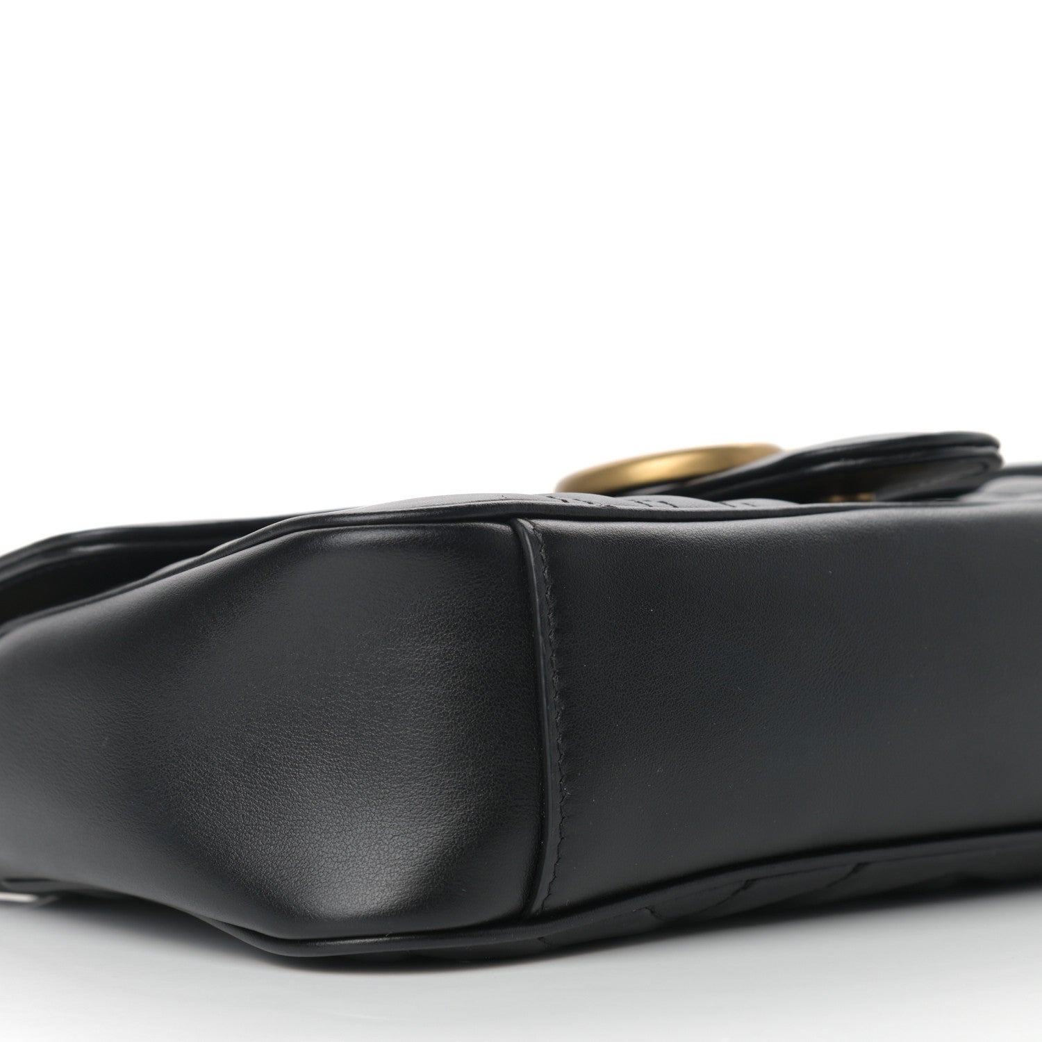 Gucci Calfskin Matelasse Small GG Marmont Shoulder Bag Black 8 of 9