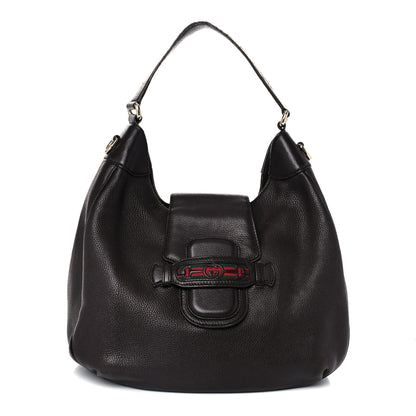 Gucci Calfskin Web Medium Dressage Hobo Coffee Brown 1 of 19