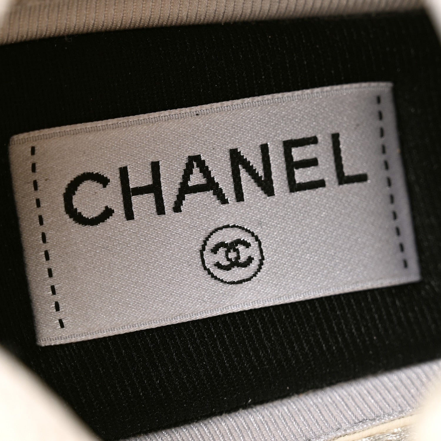 Chanel Fabric Laminated Calfskin Stretch CC Sneakers 38 White Silver 7 of 11