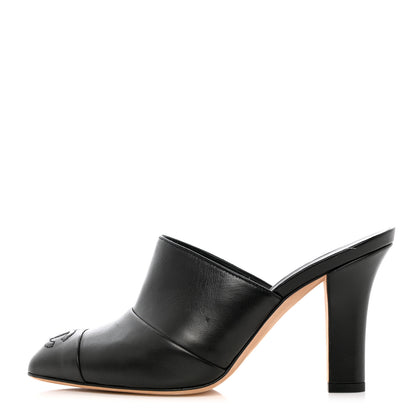Chanel Lambskin Cap Toe CC Mules 35.5 Black 1 of 12