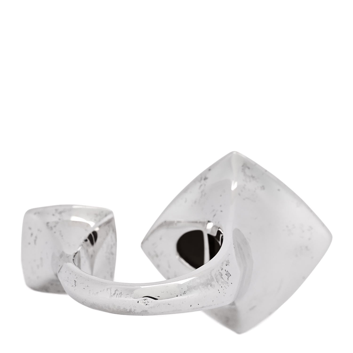 Hermes Sterling Silver Collier De Chien Rock Ring 53 6.5 4 of 6