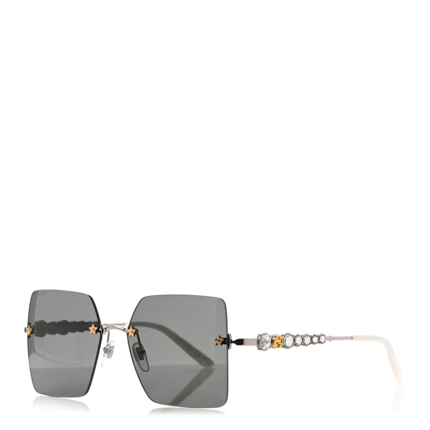 Crystal Metal Sunglasses GG0644S Gold Silver