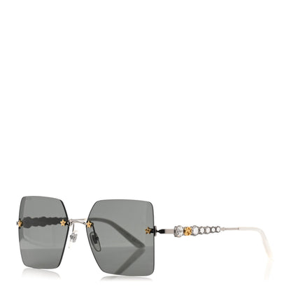 Gucci Crystal Metal Sunglasses GG0644S Gold Silver 1 of 4