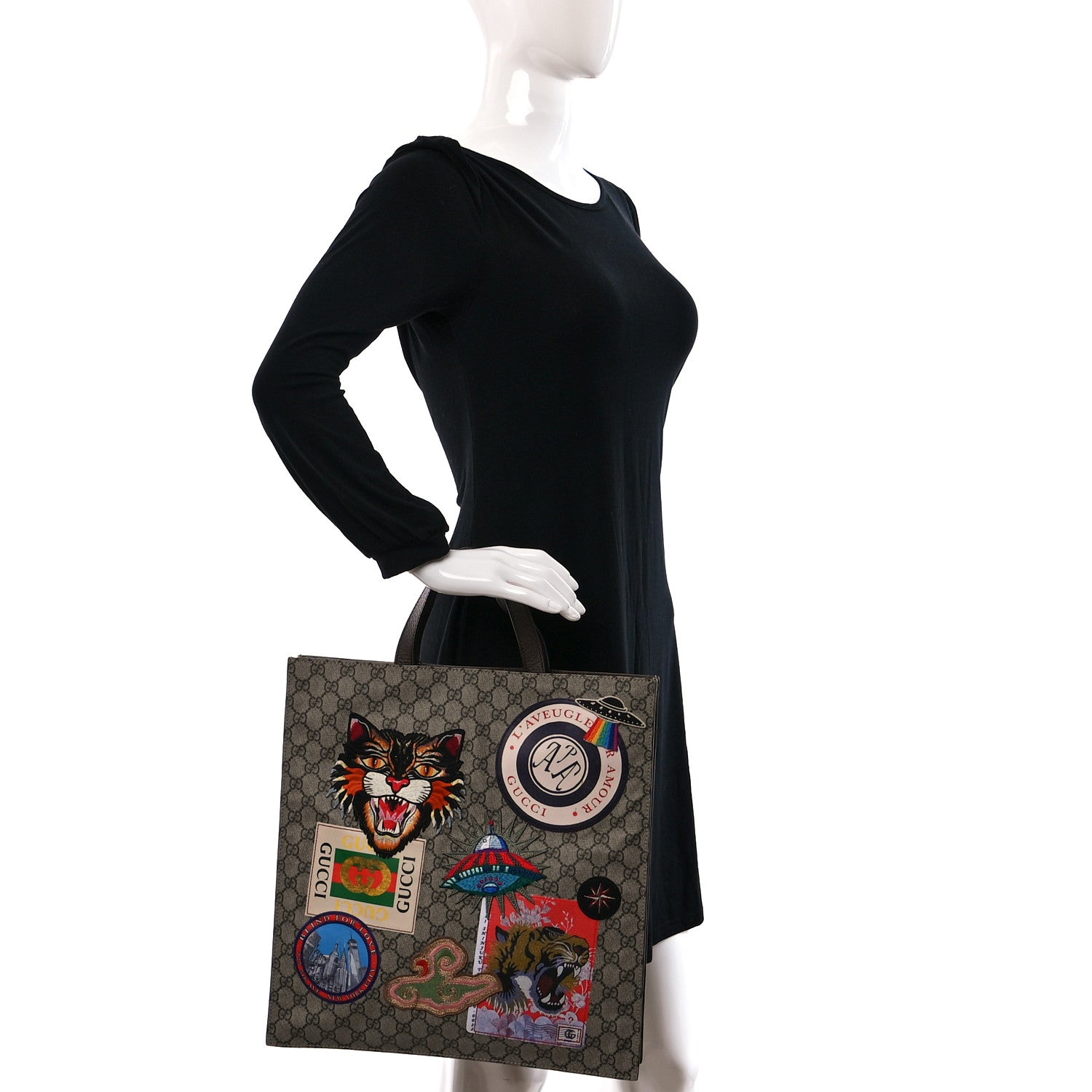 Gucci Soft GG Supreme Monogram Courrier Vertical Tote Beige New Acero 2 of 9