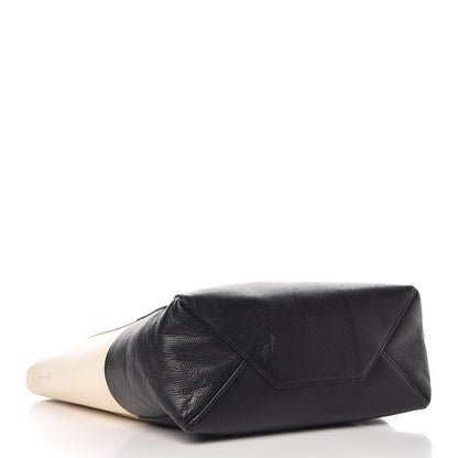 Celine Grained Calfskin Small Vertical Bi-Cabas Cream Black 5 of 15