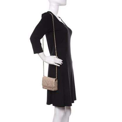 Chanel Metallic Lambskin Quilted Mini Wallet On Chain WOC Gold 2 of 10