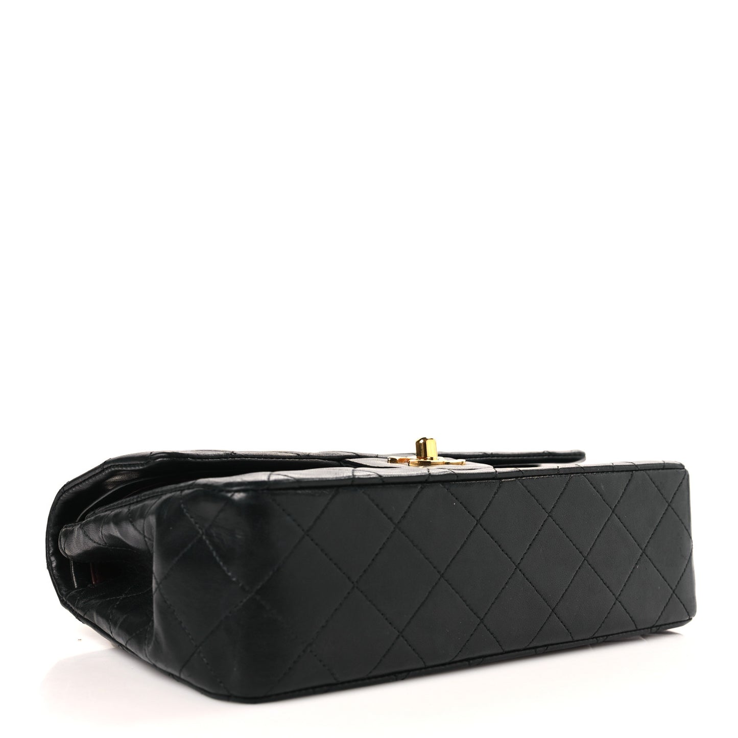 Lambskin Quilted Small Double Flap Black
