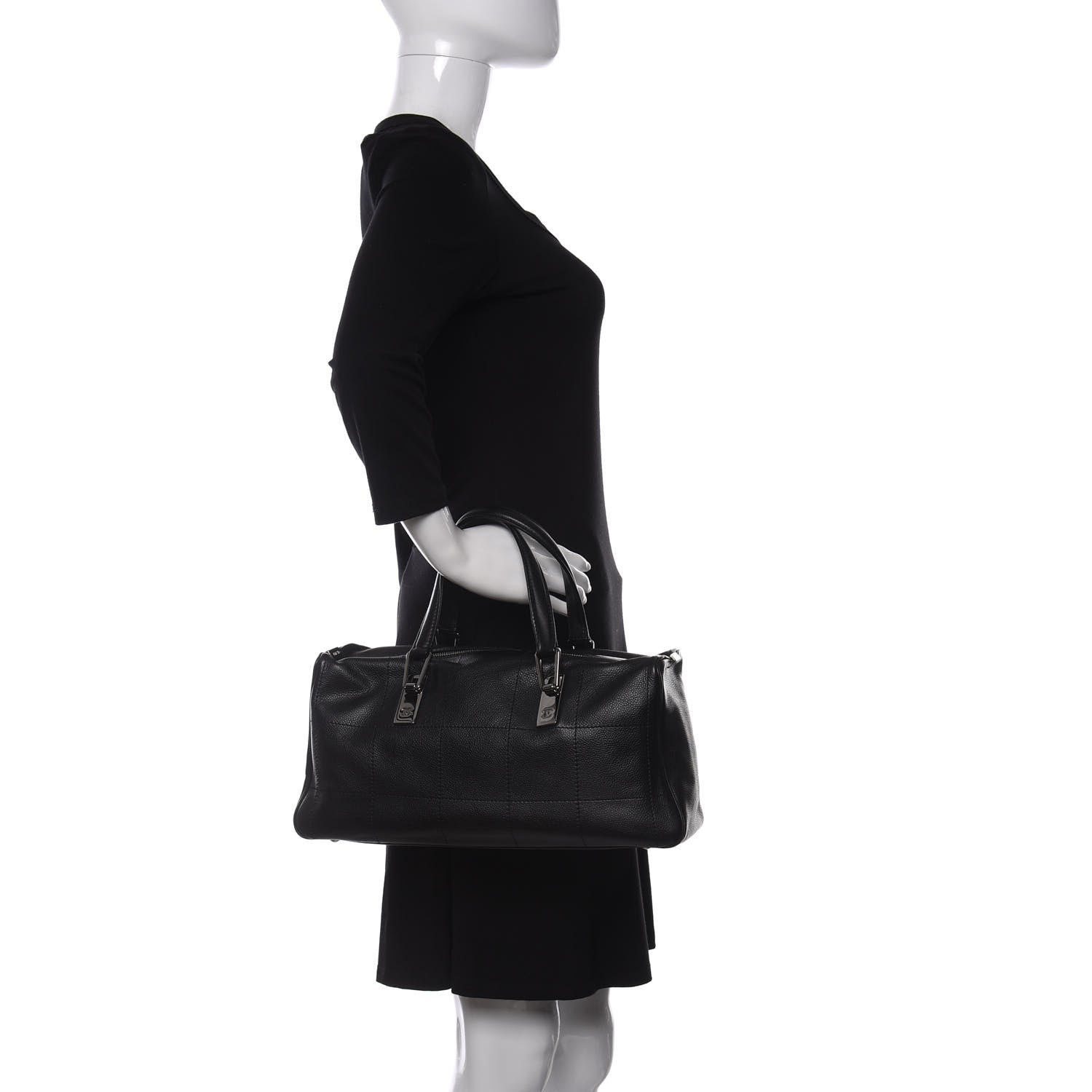 Chanel Caviar Square Stitched Large Tote Black 2 of 13