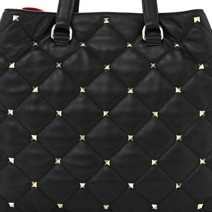 Valentino Garavani Nappa Quilted Boomstud Tote Black 7 of 9