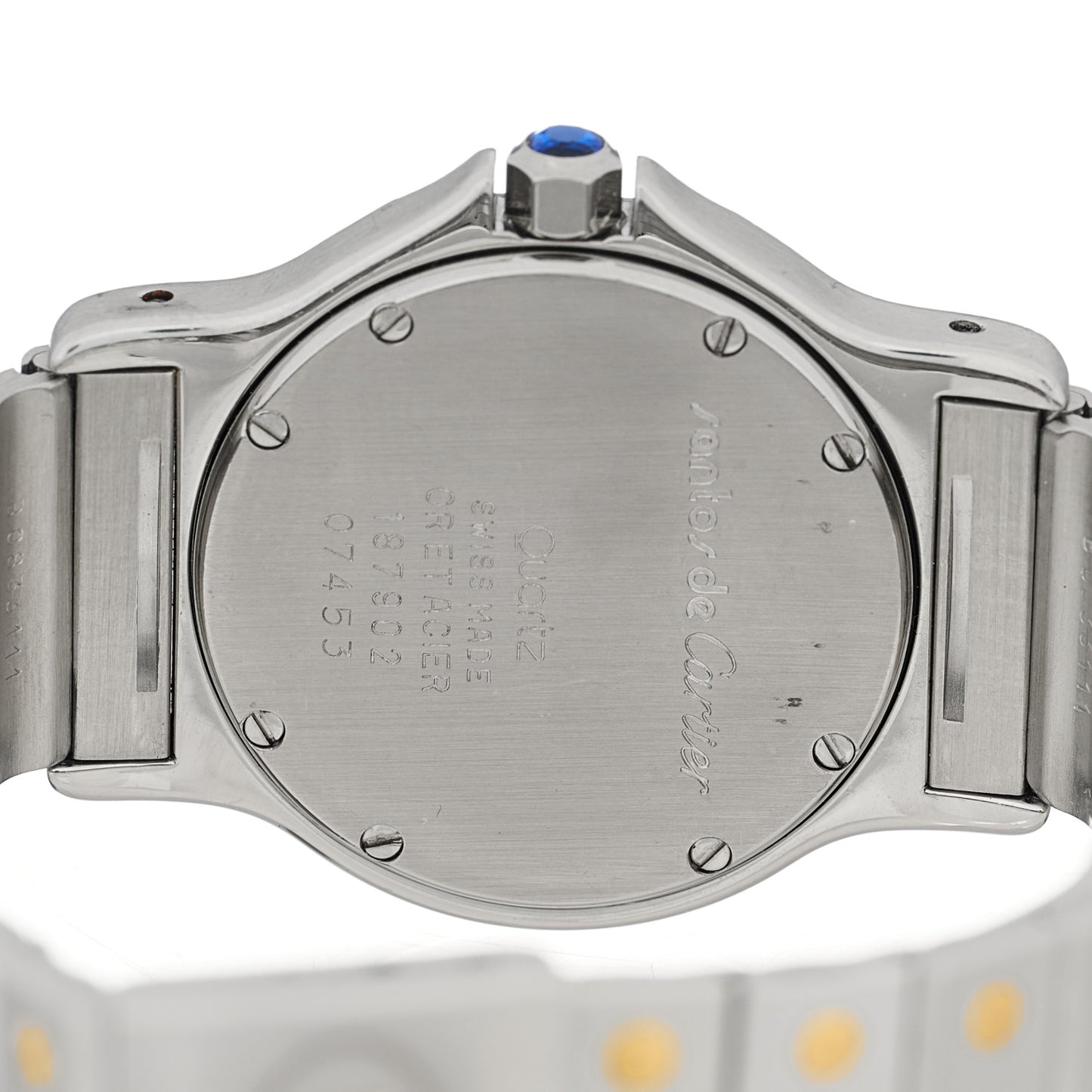 Stainless Steel 18K Yellow Gold 29mm Santos Octagon Quartz Watch